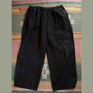FLAX LINEN pants Medium Black boho lounge